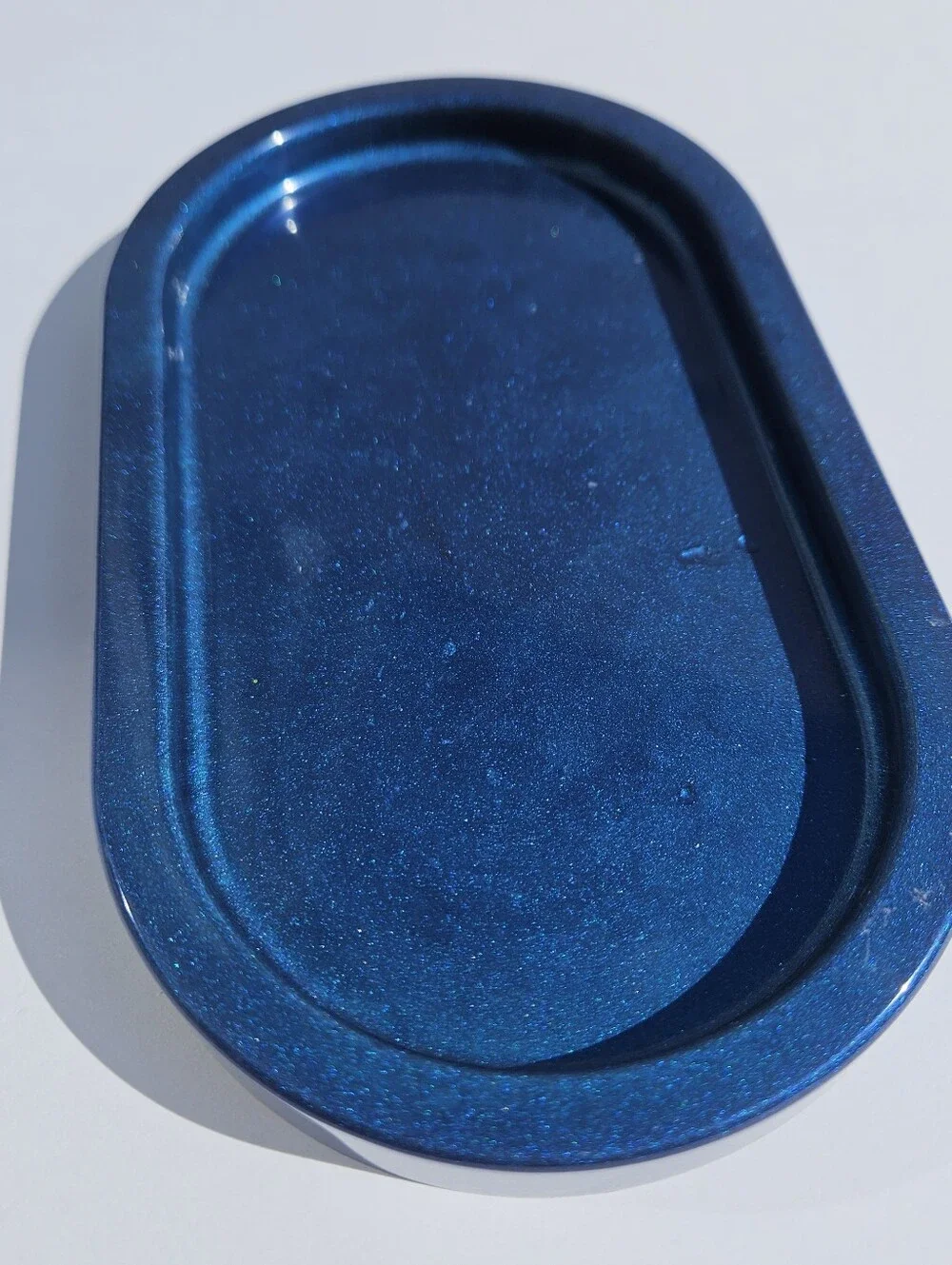 Handmade Dark Blue Resin Trinket Tray Goth Witchy Decor Fathers Day Gift Spooky